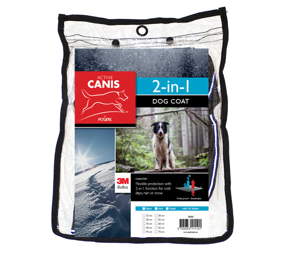 Active Canis 2 in 1 Dog Coat Svart