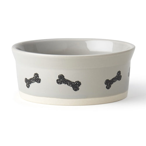 Petcare Classy Bones 5″ Bowl, Light Gray/Natural