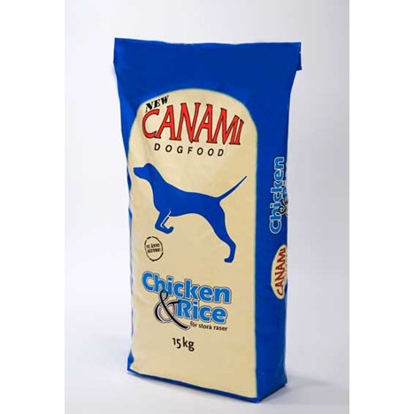 Foder Canami Chicken & Rice blå 15kg