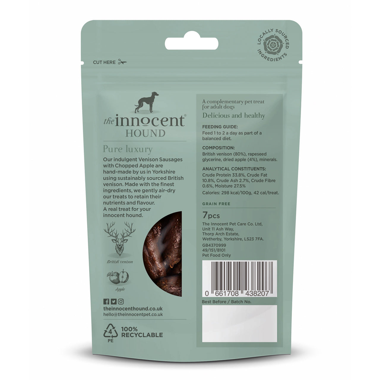 The Innocent Hound Venison Sausages 7PCS