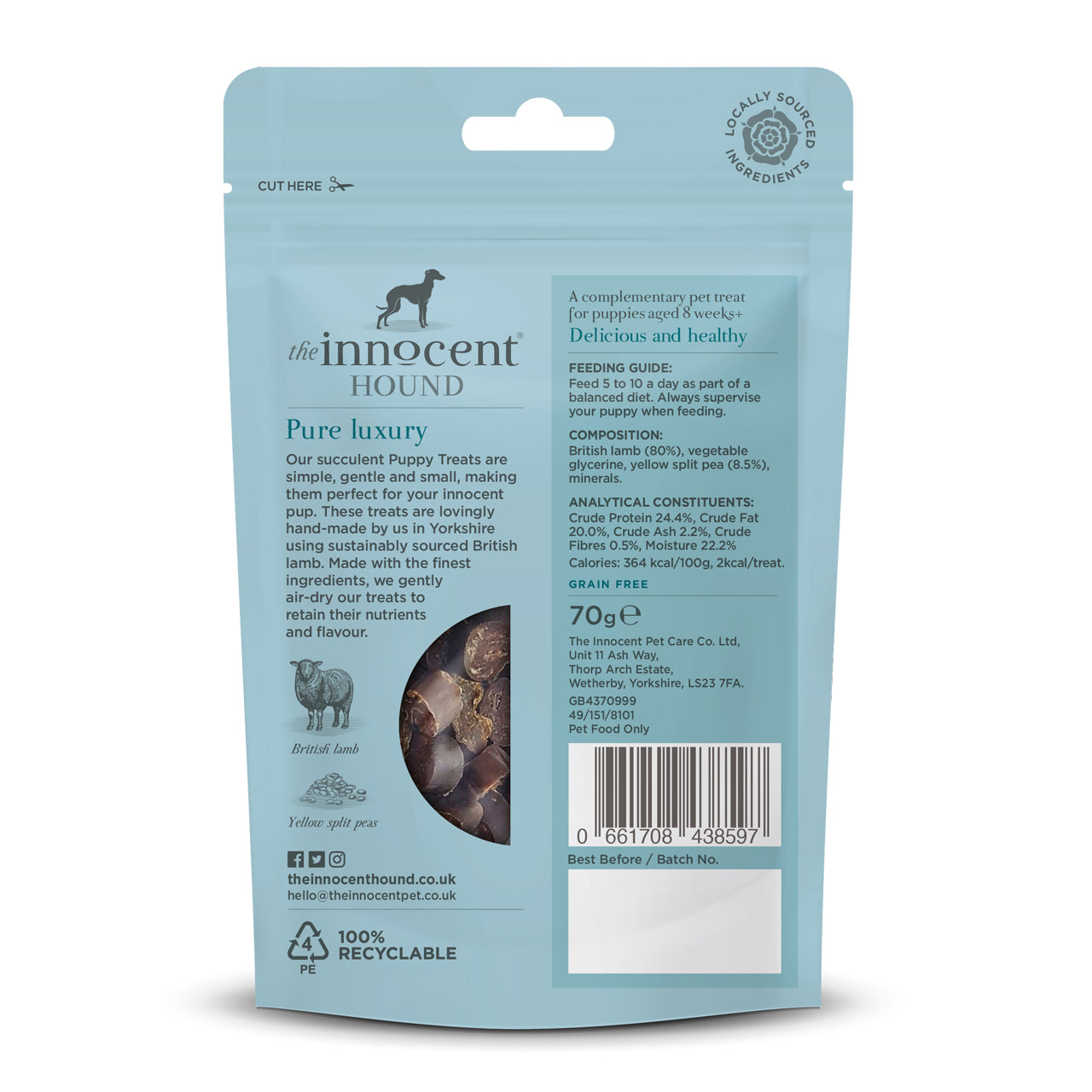 The Innocent Hound Puppy Training Treats 70G