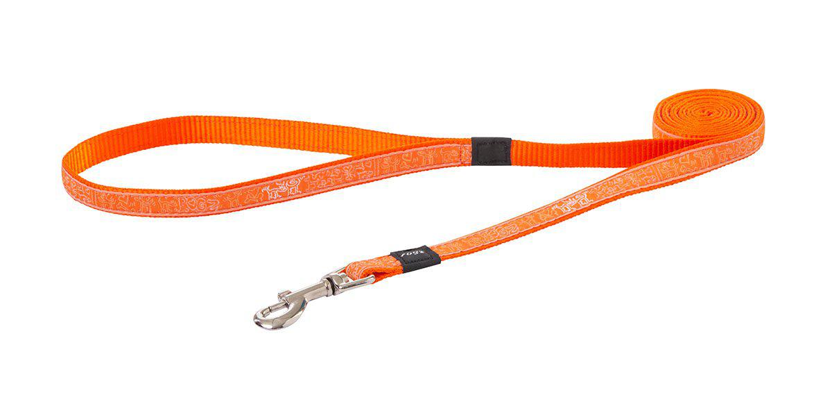 Rogz Fancy Dress Koppel L Orange Doodle 20mm 180cm