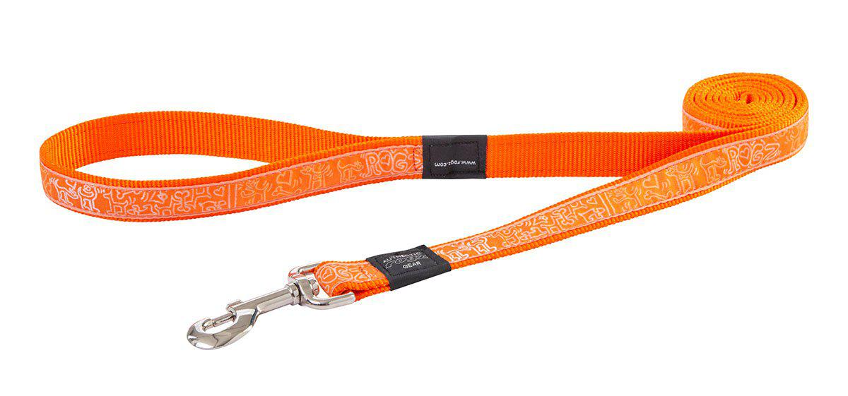 Rogz Fancy Dress Koppel XL Orange Doodle 25mm 180cm