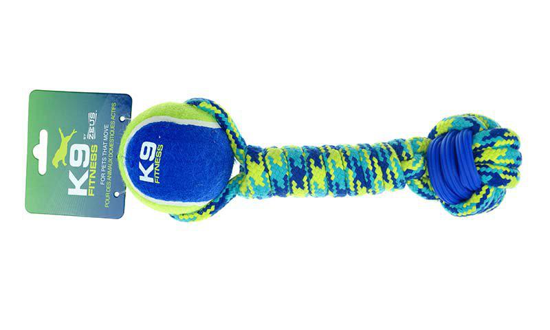 ZS K9 Rope & Tpr Tennis Dumbell 31cm