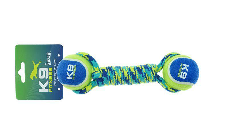 ZS K9 Double Tennisball Rope + 2 Balls 31cm