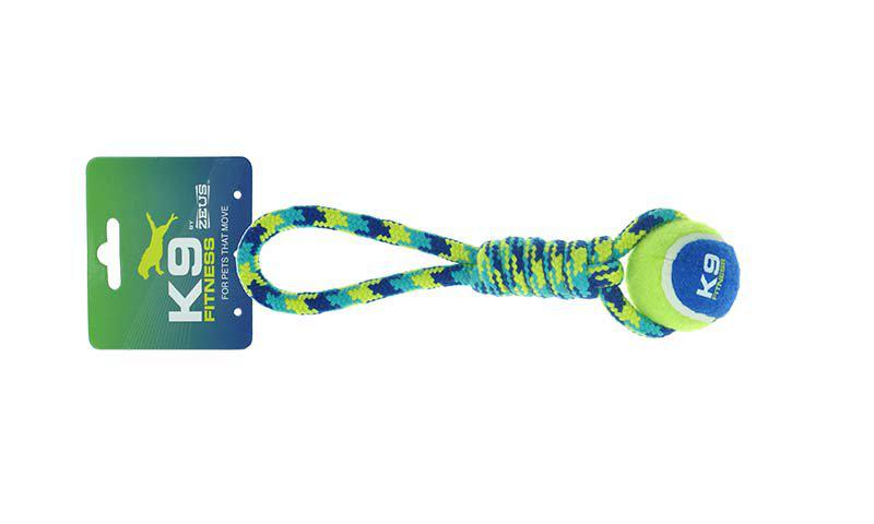 ZS K9 Tennisball Rope Tug With Ball 31cm