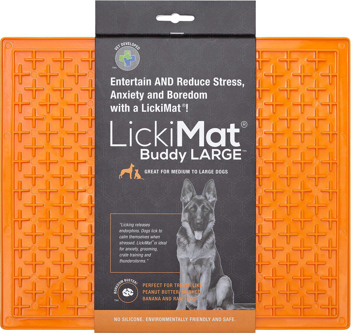 Lickimat Hundskål Buddy Large Orange 28x28 cm