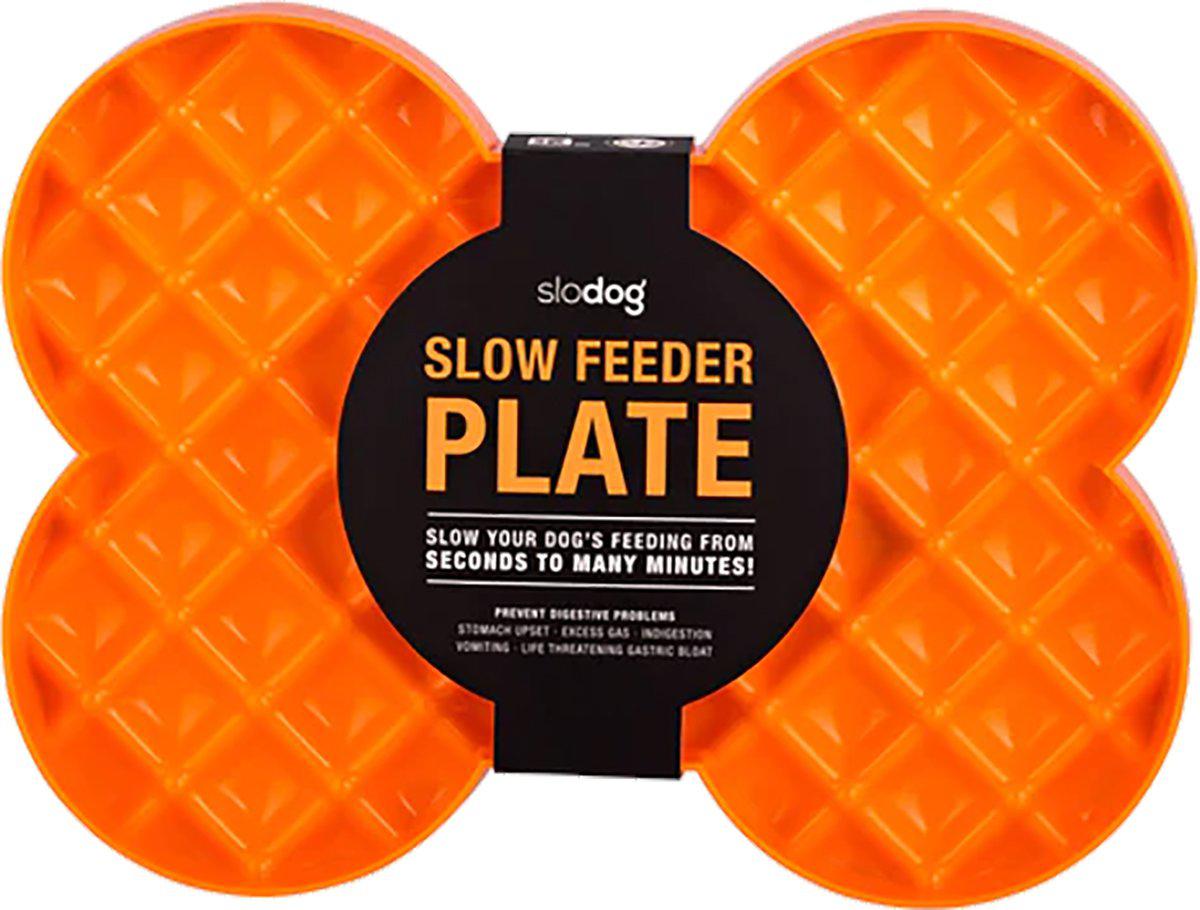 Lickimat Hundskål Slow Feeder Plate Orange 35x26x3 cm