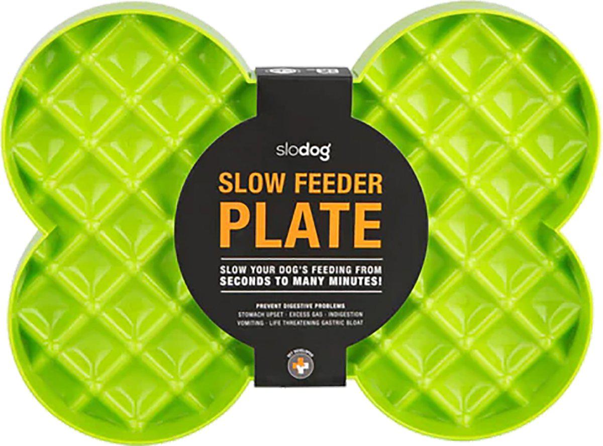 Lickimat Hundskål Slow Feeder Plate Grön 35x26x3 cm