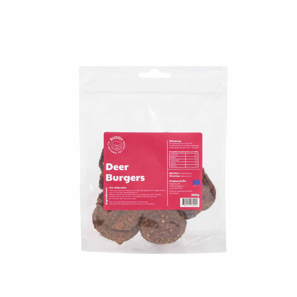 Buddy Meaty Burgers- Venison 100g