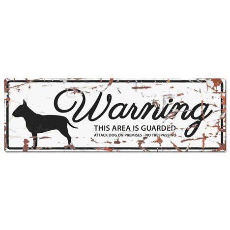 Warning skylt vit bull terrier